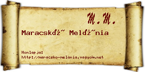 Maracskó Melánia névjegykártya